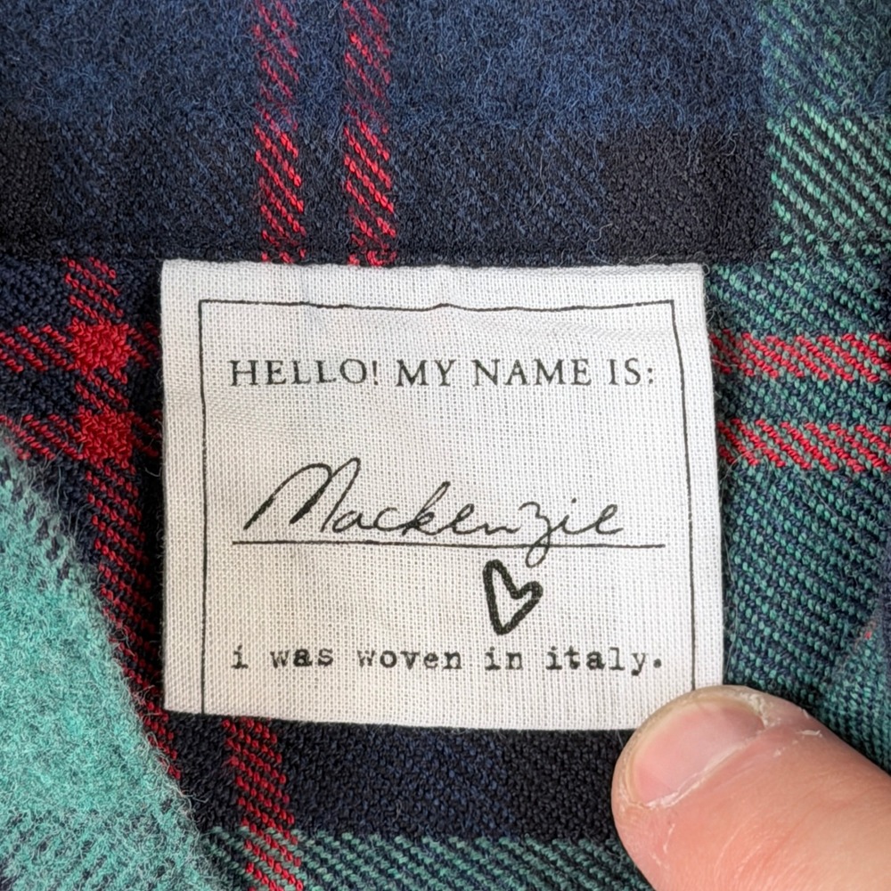 Frank & Eileen Mackenzie Plaid Flannel Shirt Womens OS Green Red Cotton - Picture 5 of 10